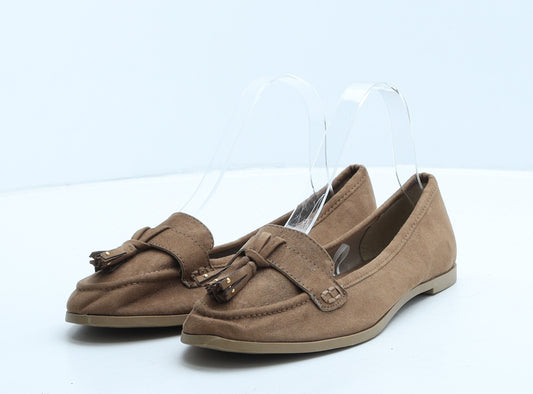 Dorothy Perkins Womens Brown Suede Loafer Casual UK 4