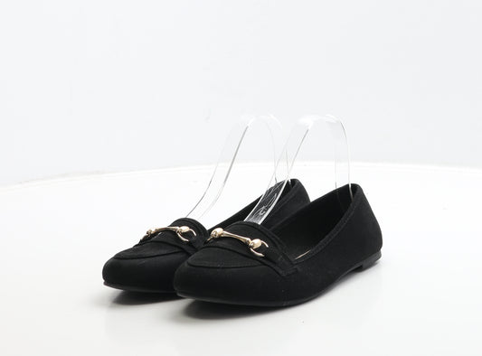 New Look Womens Black Suede Loafer Flat UK 4 37