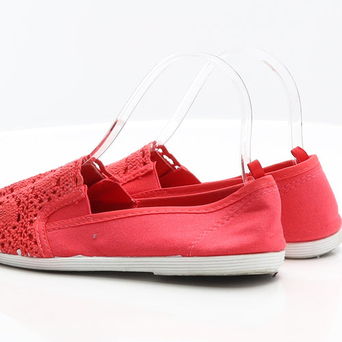 Primark Womens Red Synthetic Flat UK 3 36 US 5