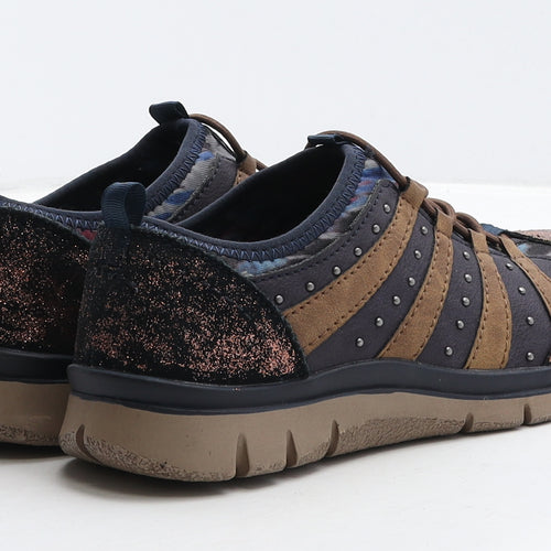 Lotus Womens Multicoloured Striped Leather Trainer Casual UK 5 38