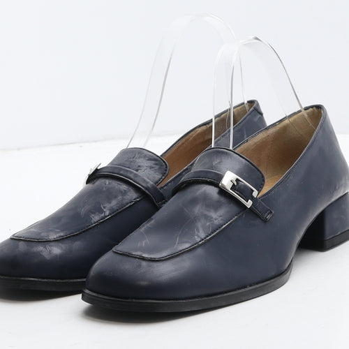 Mode Womens Blue Leather Loafer Casual UK 7