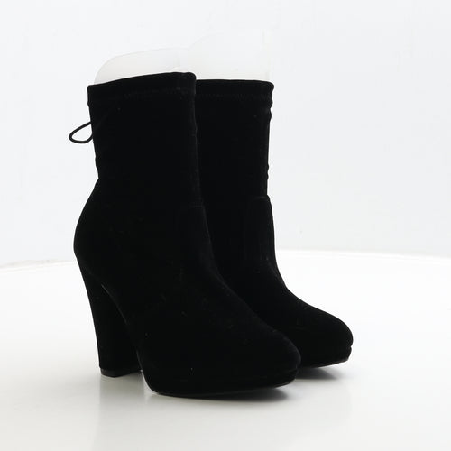 Primark Womens Black Polyester Sock Boot UK 3 36 - Wide Fit
