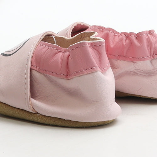 Looney Toons Girls Pink Leather Slip On Casual UK 1 16 - Tweety Pie