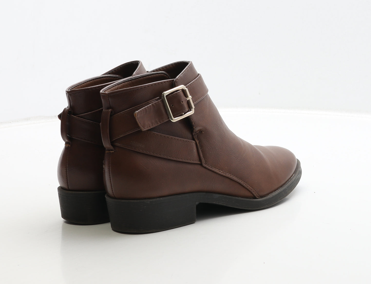 New Look Womens Brown Leather Bootie Boot UK 3 36