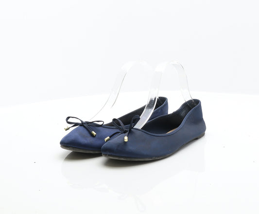 George Womens Blue Synthetic Ballet Flat UK 6