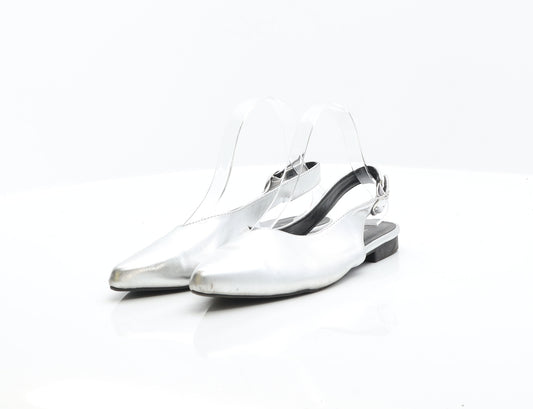 New Look Womens Silver Synthetic Slingback Flat UK 5 38