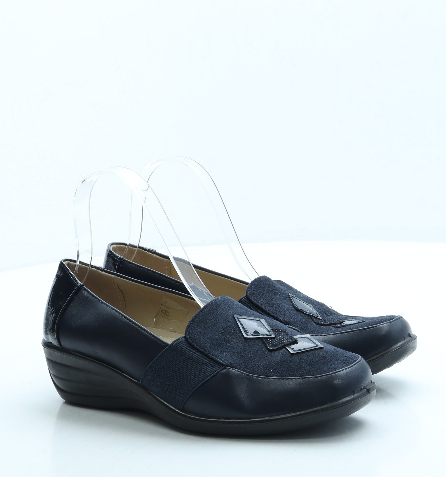 Shoe Tree Collection Womens Blue Leather Loafer Flat UK 6 39