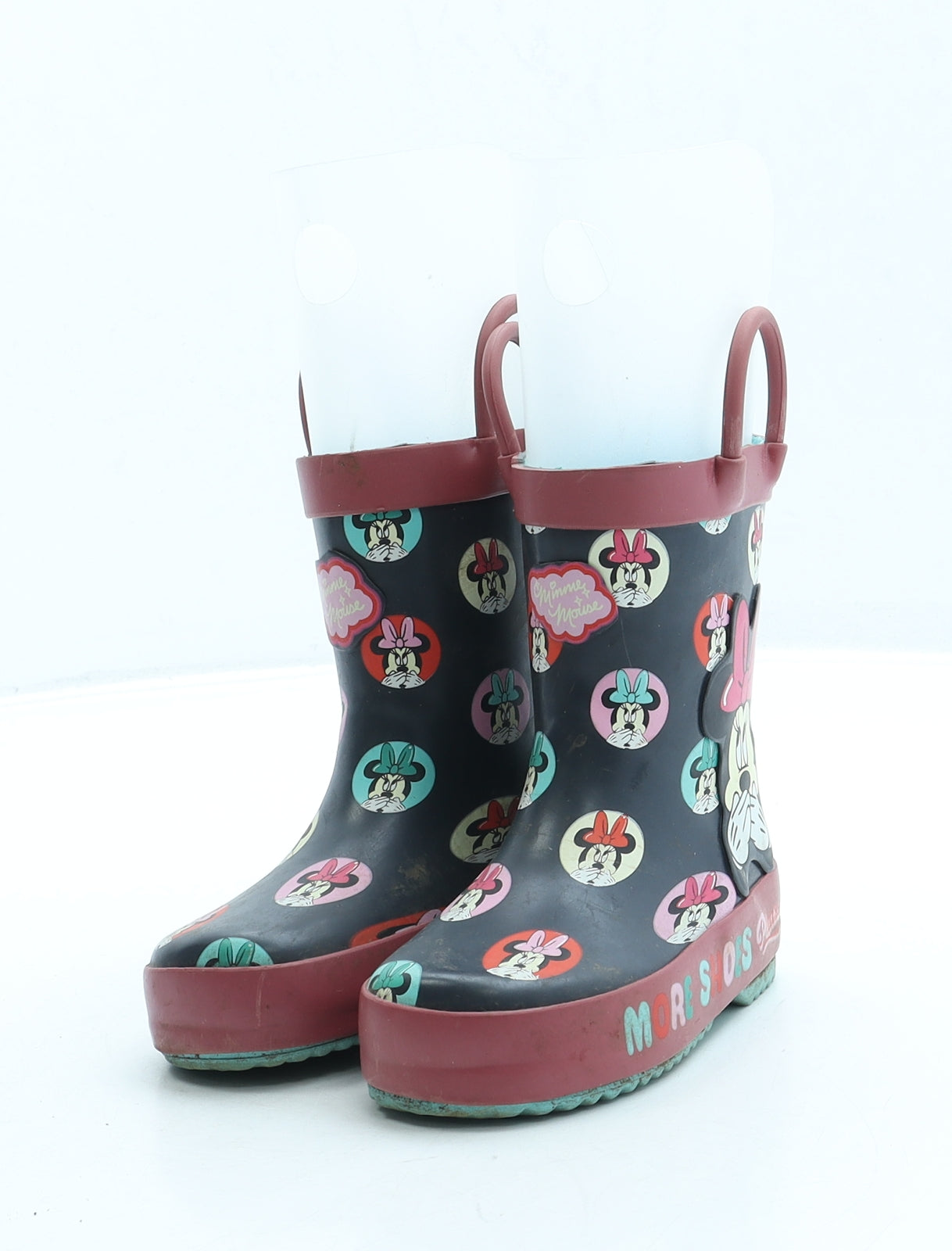 George Girls Blue Geometric Rubber Wellies Boot UK 5 22 Minnie Mouse Preworn Ltd