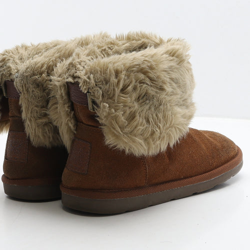 NEXT Womens Brown Suede Shearling Style Boot UK 3