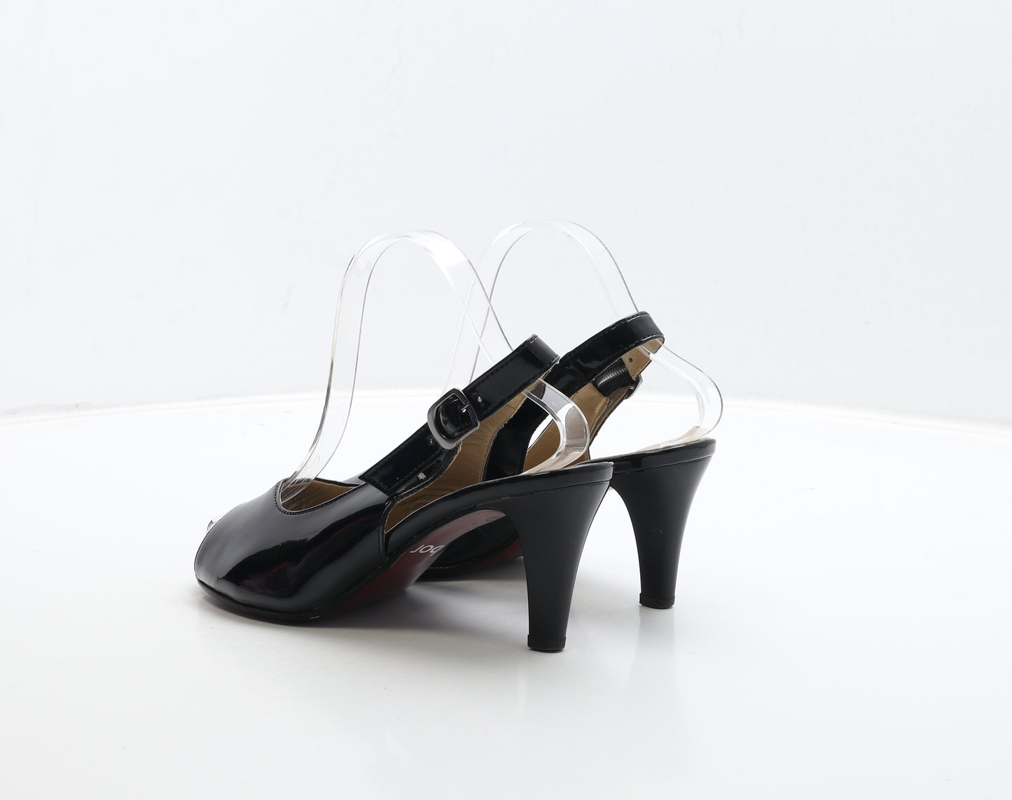Gabor Womens Black Patent Leather Slingback Heel UK 5