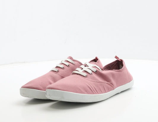 Primark Womens Pink Fabric Boat Shoe Flat UK 8 42