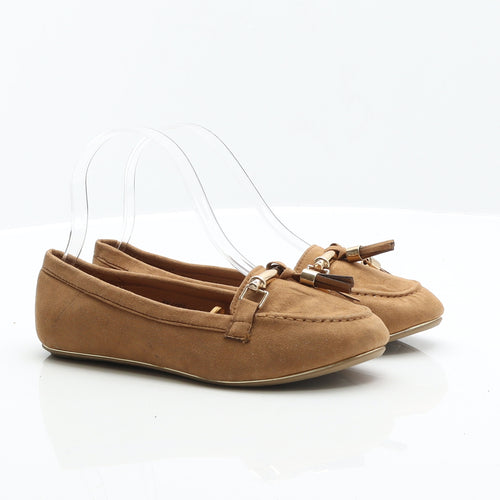 Prerworn Womens Brown Leather Loafer Flat UK 3 36