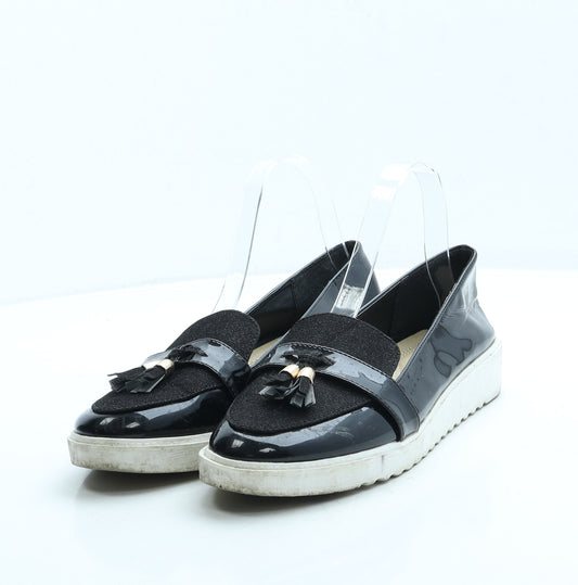 Nio Nio Womens Black Leather Loafer Flat UK 6 39
