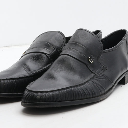 Ultimo Mens Black Leather Loafer Casual UK 10