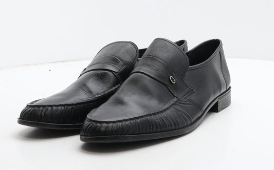 Ultimo Mens Black Leather Loafer Casual UK 10