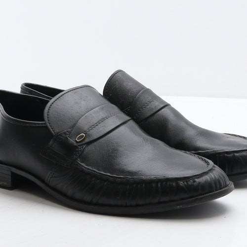 Ultimo Mens Black Leather Loafer Casual UK 10