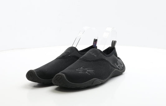 Hot Tuna Womens Black Polyester Slip On Flat UK 7 41 - Aqua Shoes