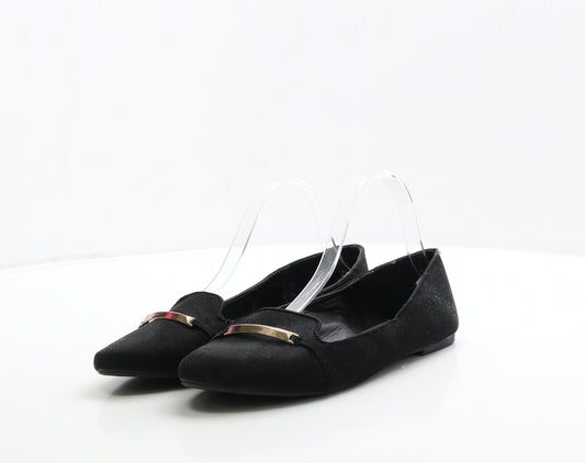 Accessorize Womens Black Suede Loafer Flat UK 8 41