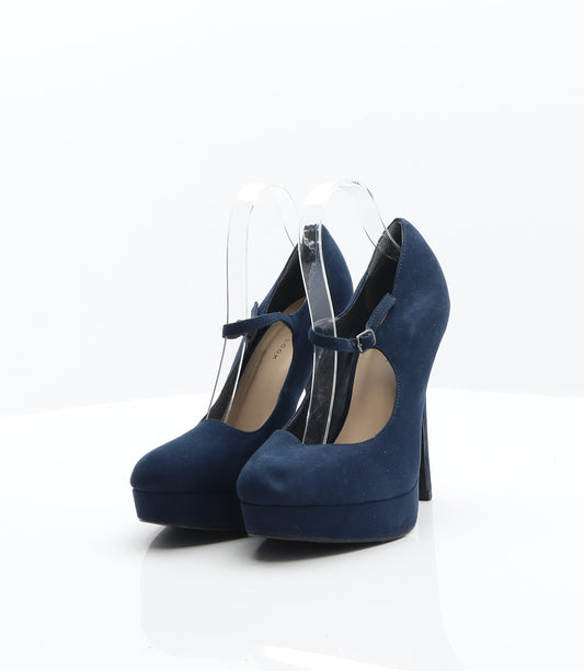 New Look Womens Blue Suede Court Heel UK 7 40