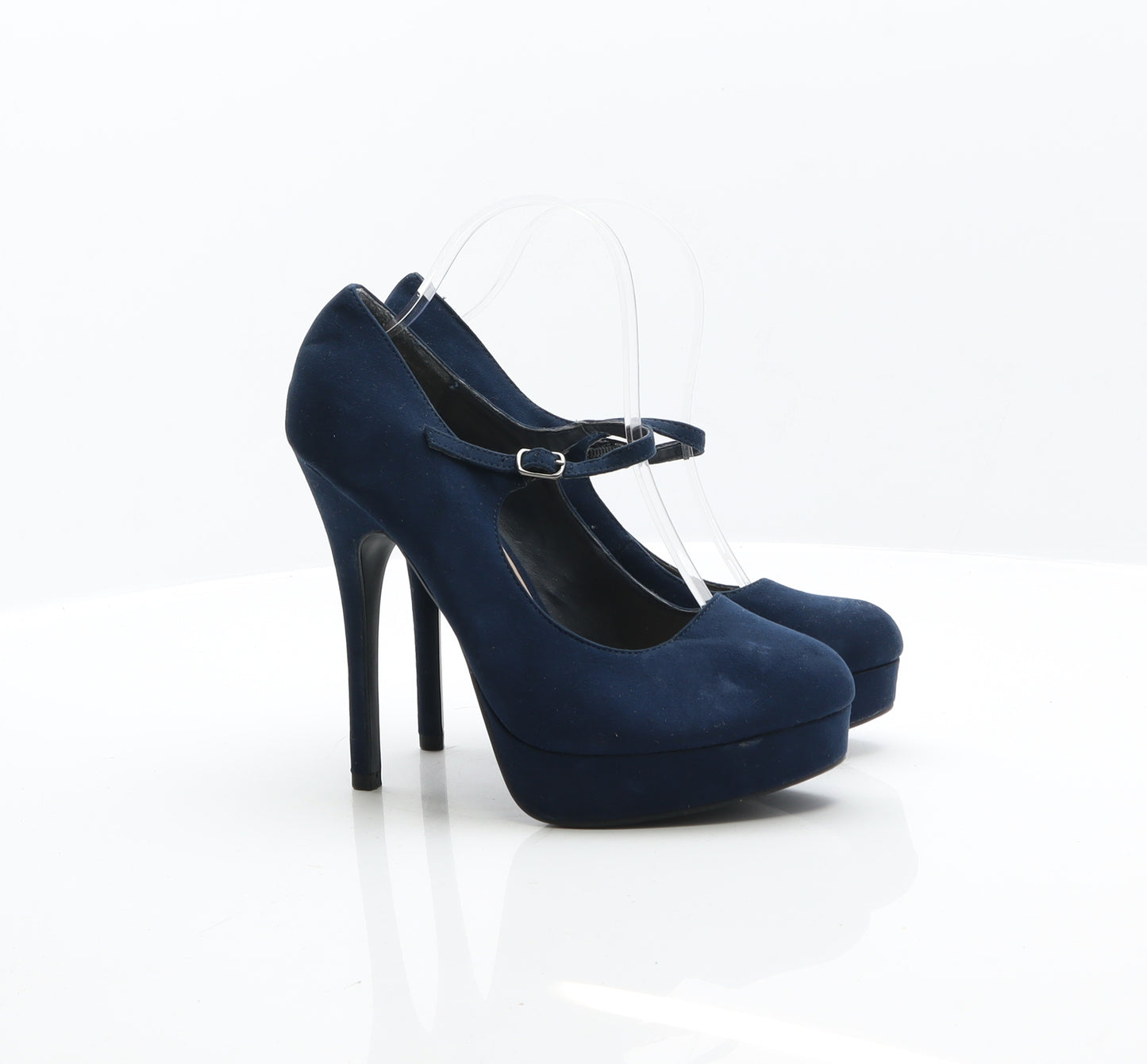 New Look Womens Blue Suede Court Heel UK 7 40