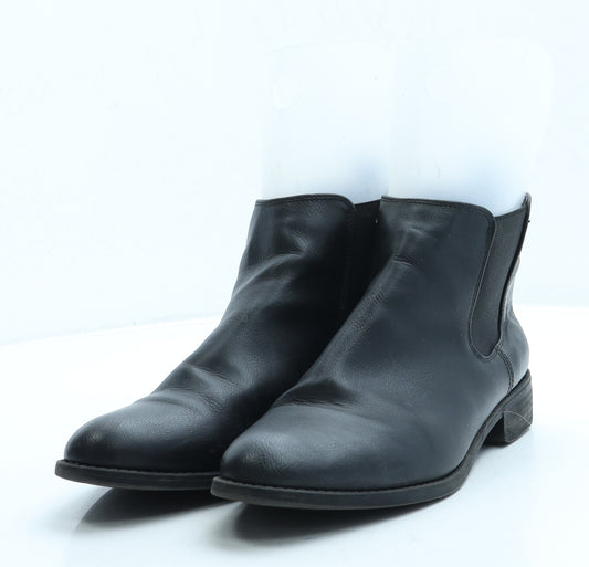 Preworn Womens Black Leather Chelsea Boot UK 7