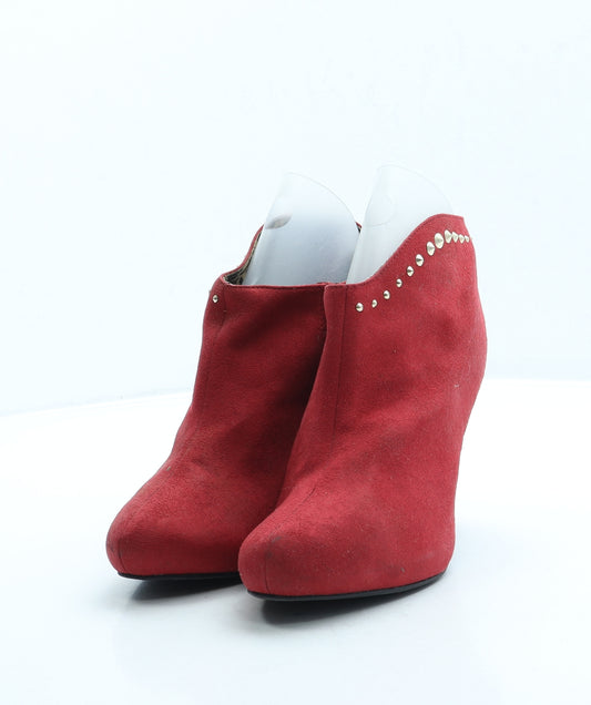 Catwalk Collection Womens Red Suede Bootie Boot UK 5