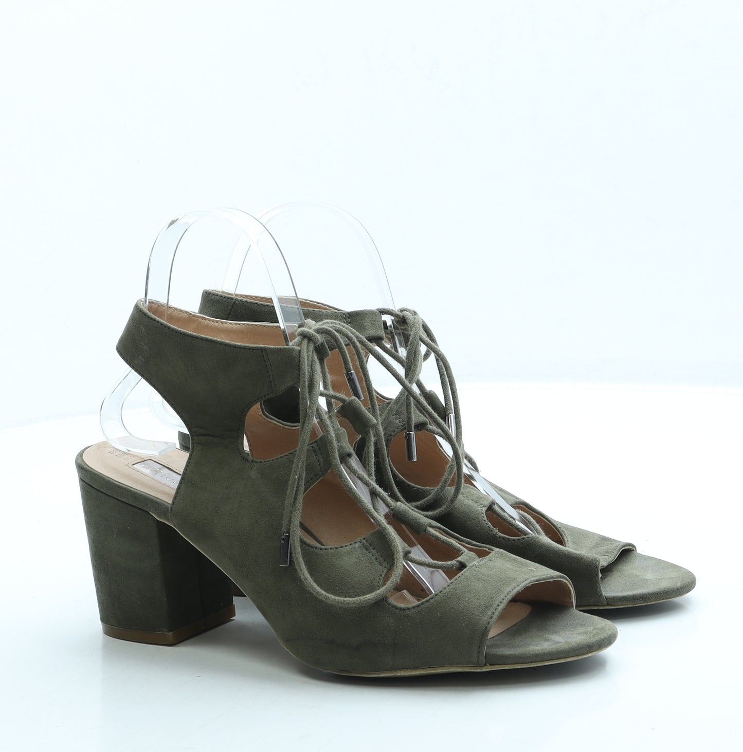 Primark Womens Green Suede Gladiator Heel UK 7 40 US 7