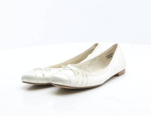 Dorothy Perkins Womens White Silk Blend Ballet Flat UK 6 39
