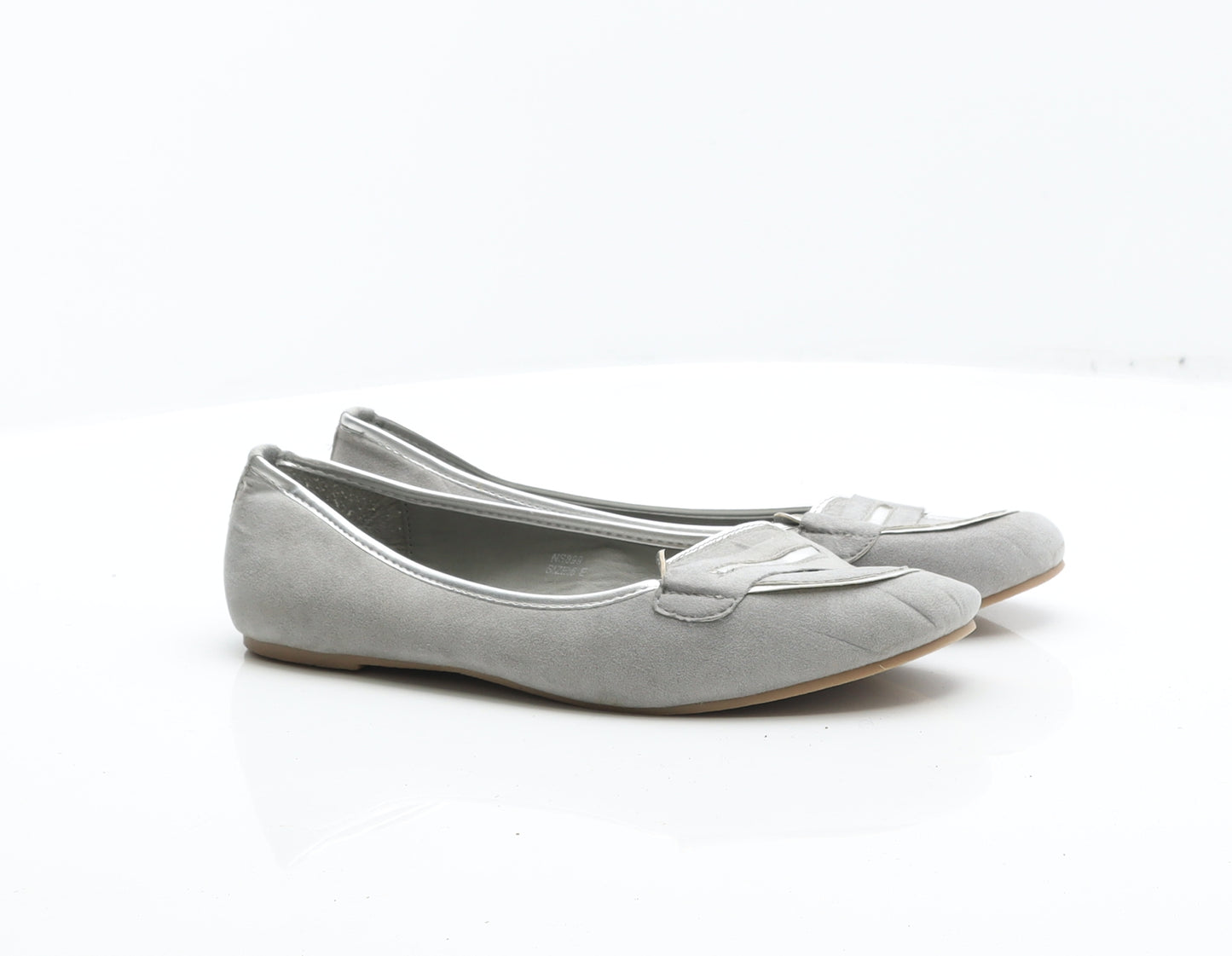 Sole Diva Womens Grey Suede Ballet Flat UK 6