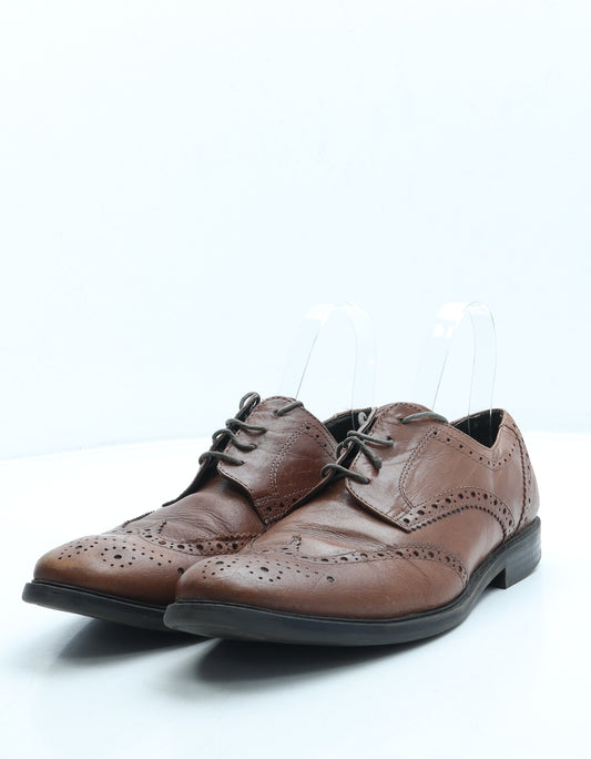 The Collection Mens Brown Leather Brogue Dress UK 7