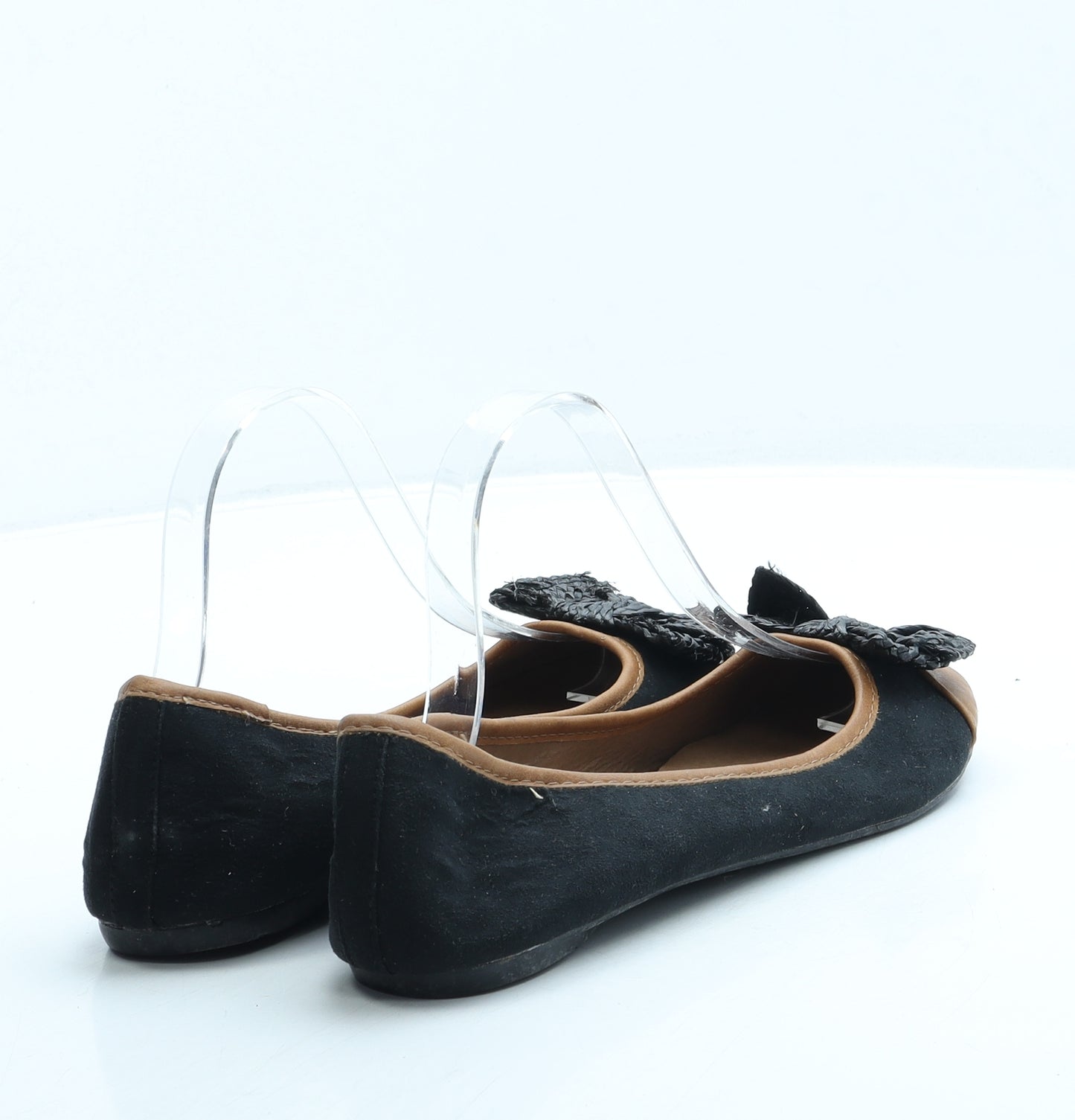 Atmosphere Womens Black Colourblock Suede Ballet Flat UK 6 39