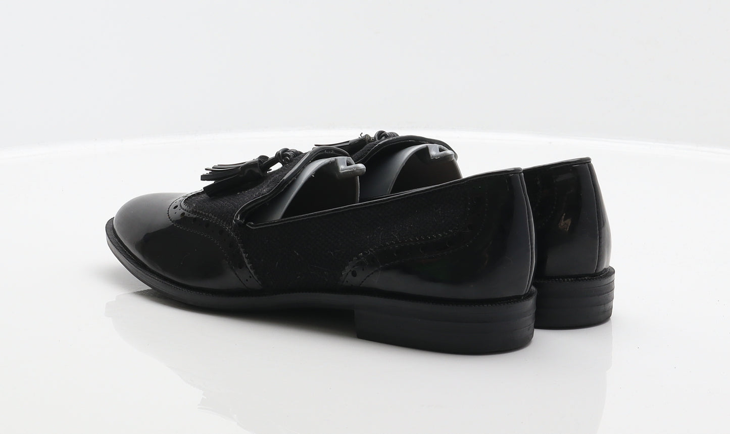TU Womens Black Synthetic Loafer Flat UK 4