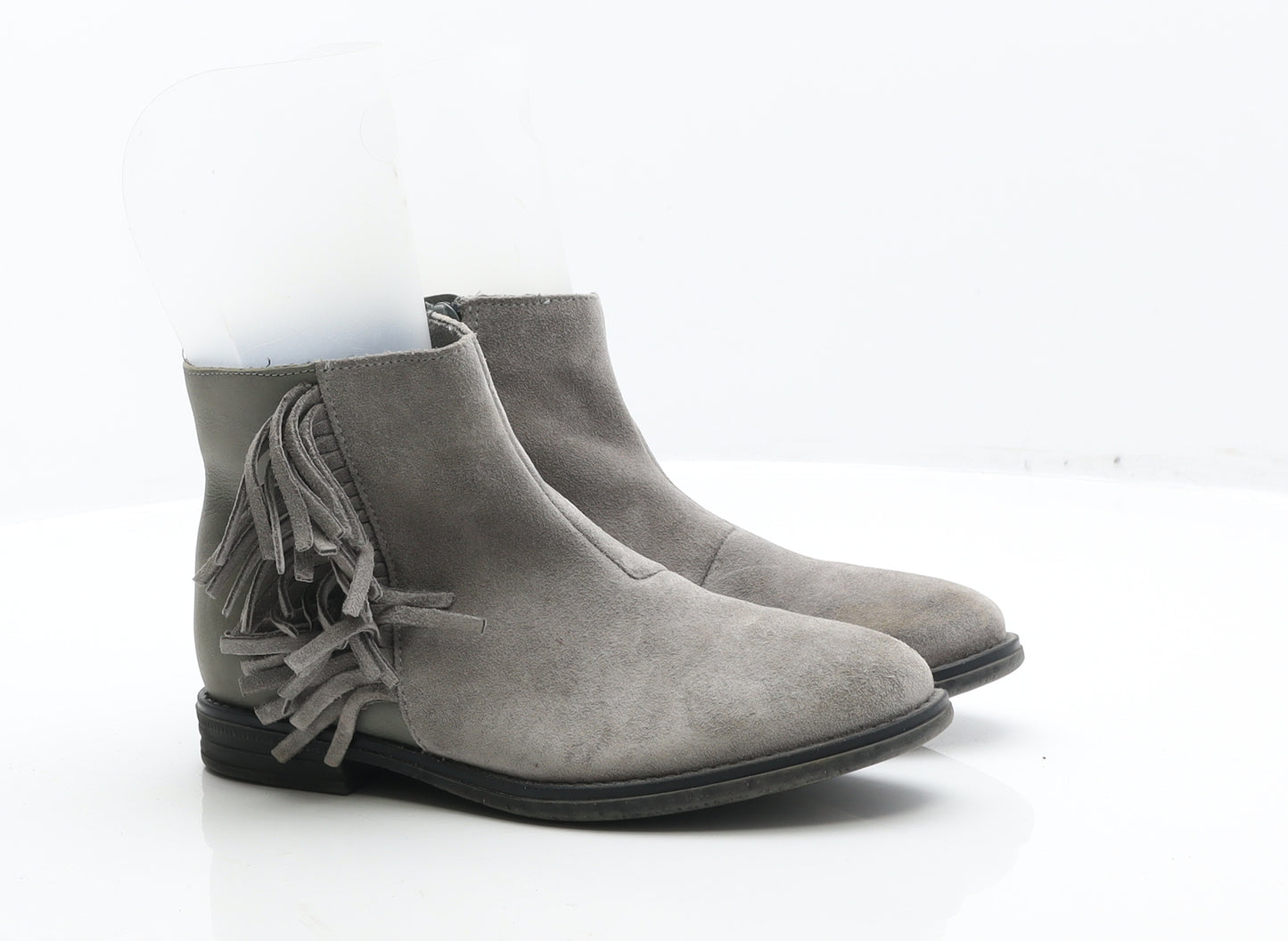NEXT Womens Grey Leather Cowboy Boot UK 3