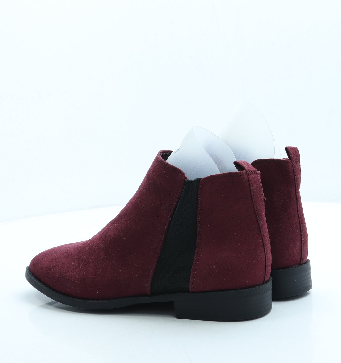 Primark Womens Red Suede Chelsea Boot UK 9 42 US 11 - Wide Fit