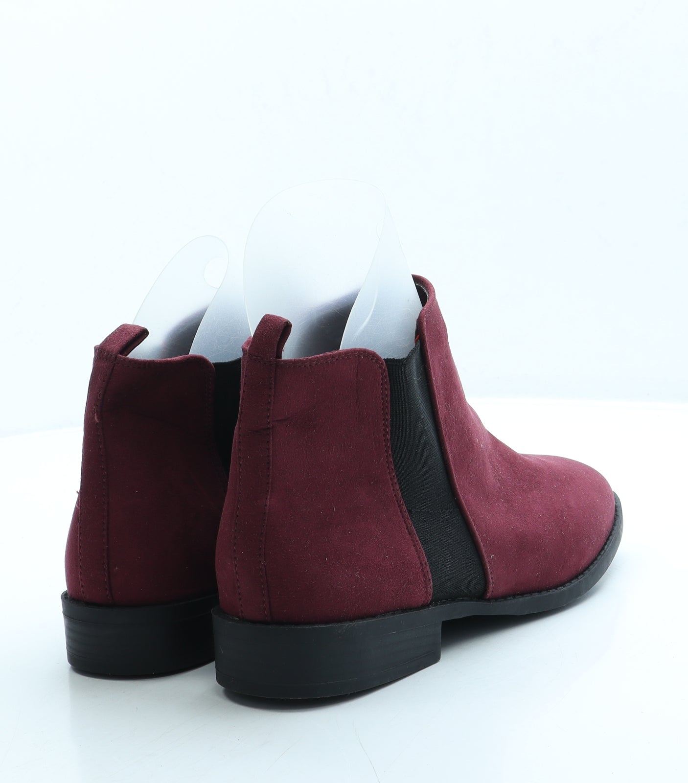Primark Womens Red Suede Chelsea Boot UK 9 42 US 11 - Wide Fit