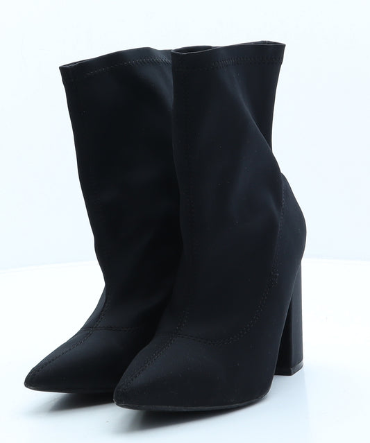 Boohoo Womens Black Synthetic Sock Boot UK 3 36