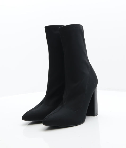 Public Desire Womens Black Synthetic Sock Boot UK 7