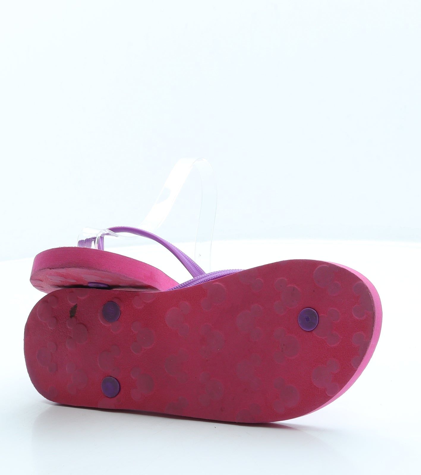 Disney Parks Womens Pink Rubber Thong Sandal UK 9 - Mickey Mouse