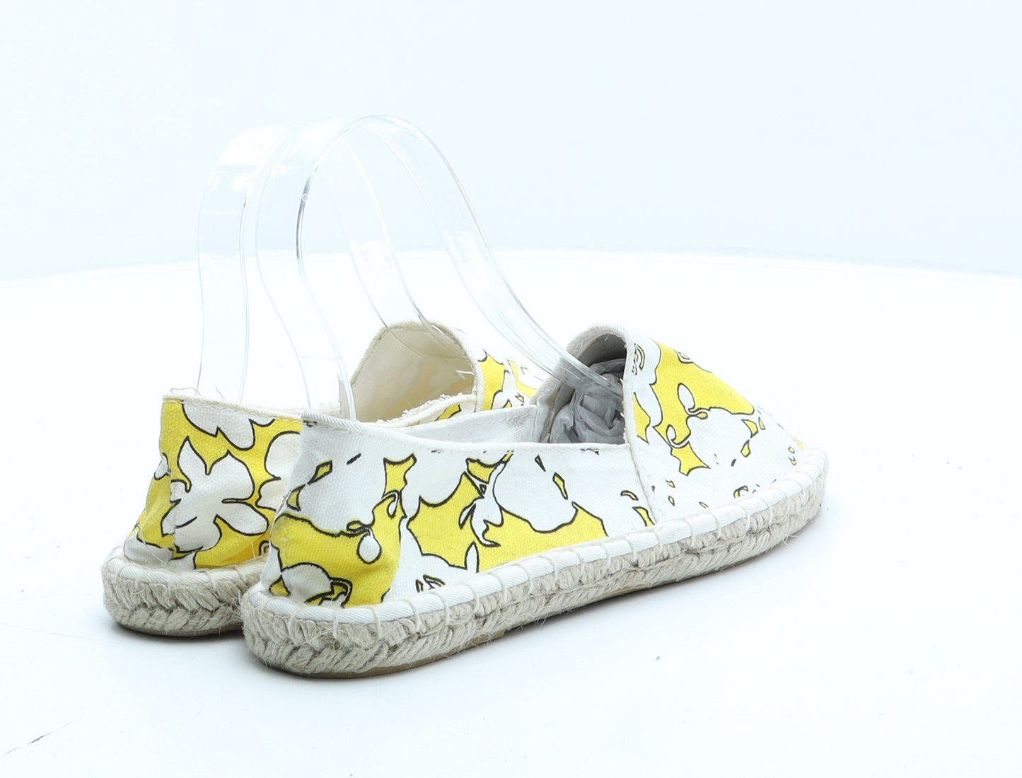 Preworn Womens Yellow Geometric Fabric Espadrille Casual UK 4 37