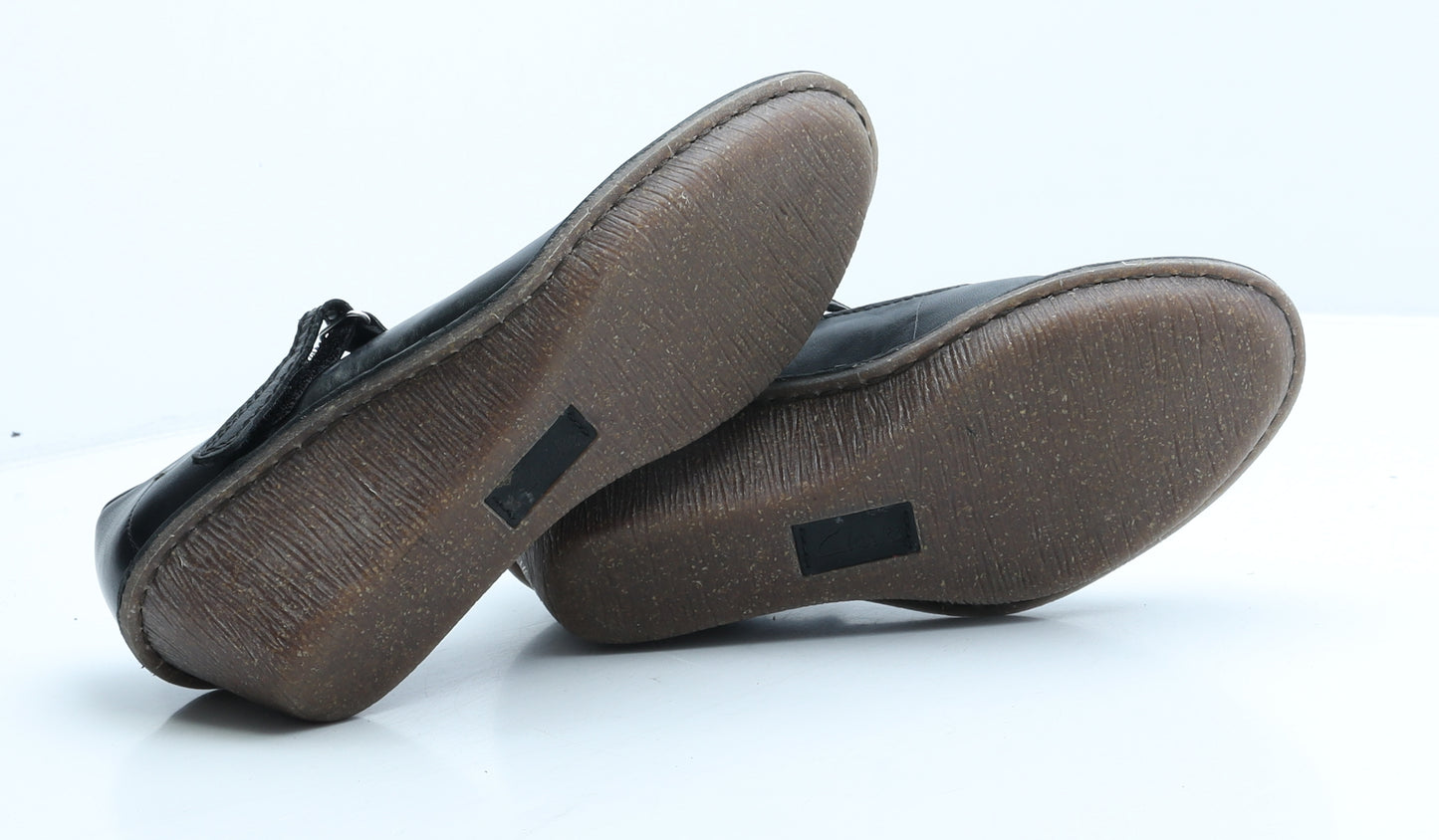 Clarks Womens Black Leather Platform Heel UK 6 39.5