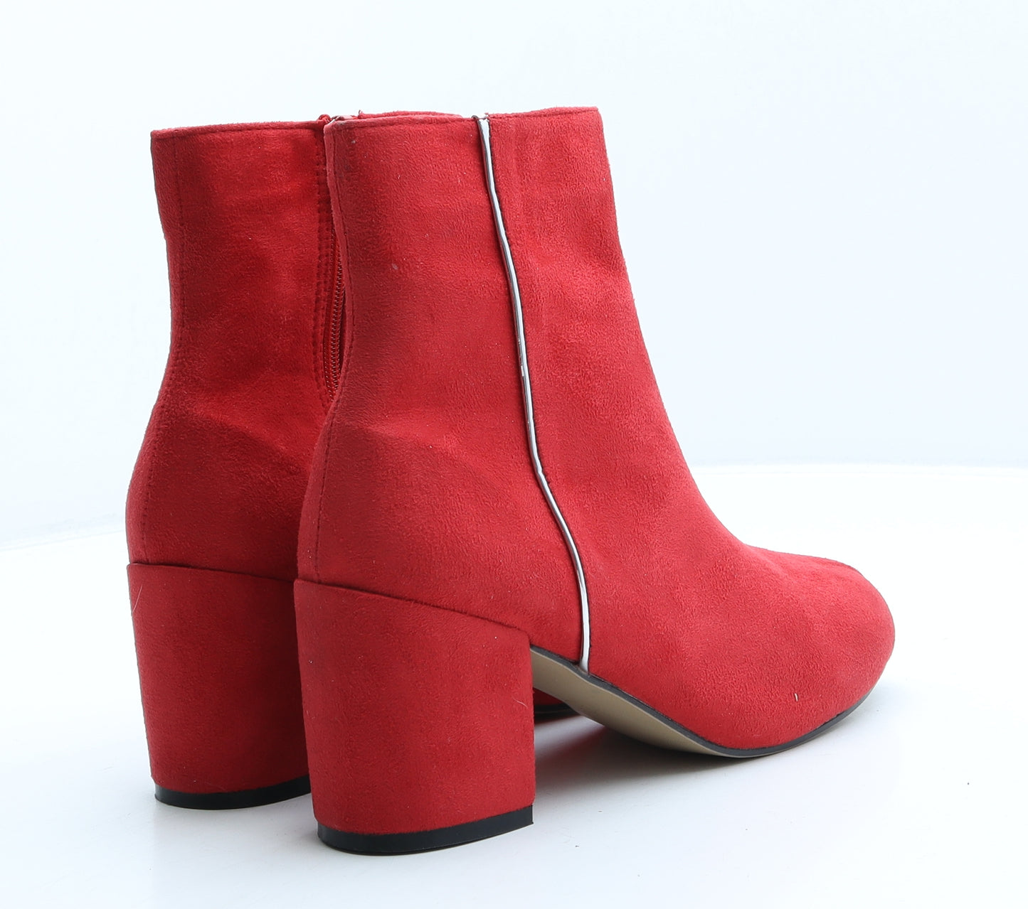 She&In Womens Red Suede Bootie Boot UK 7 40