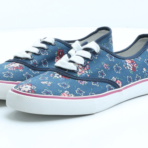 Cath Kidston Womens Blue Floral Fabric Trainer Casual UK 3 36