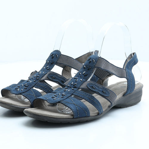 Pavers Womens Blue Suede Strappy Sandal UK 8