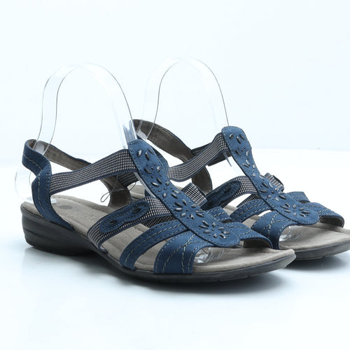 Pavers Womens Blue Suede Strappy Sandal UK 8