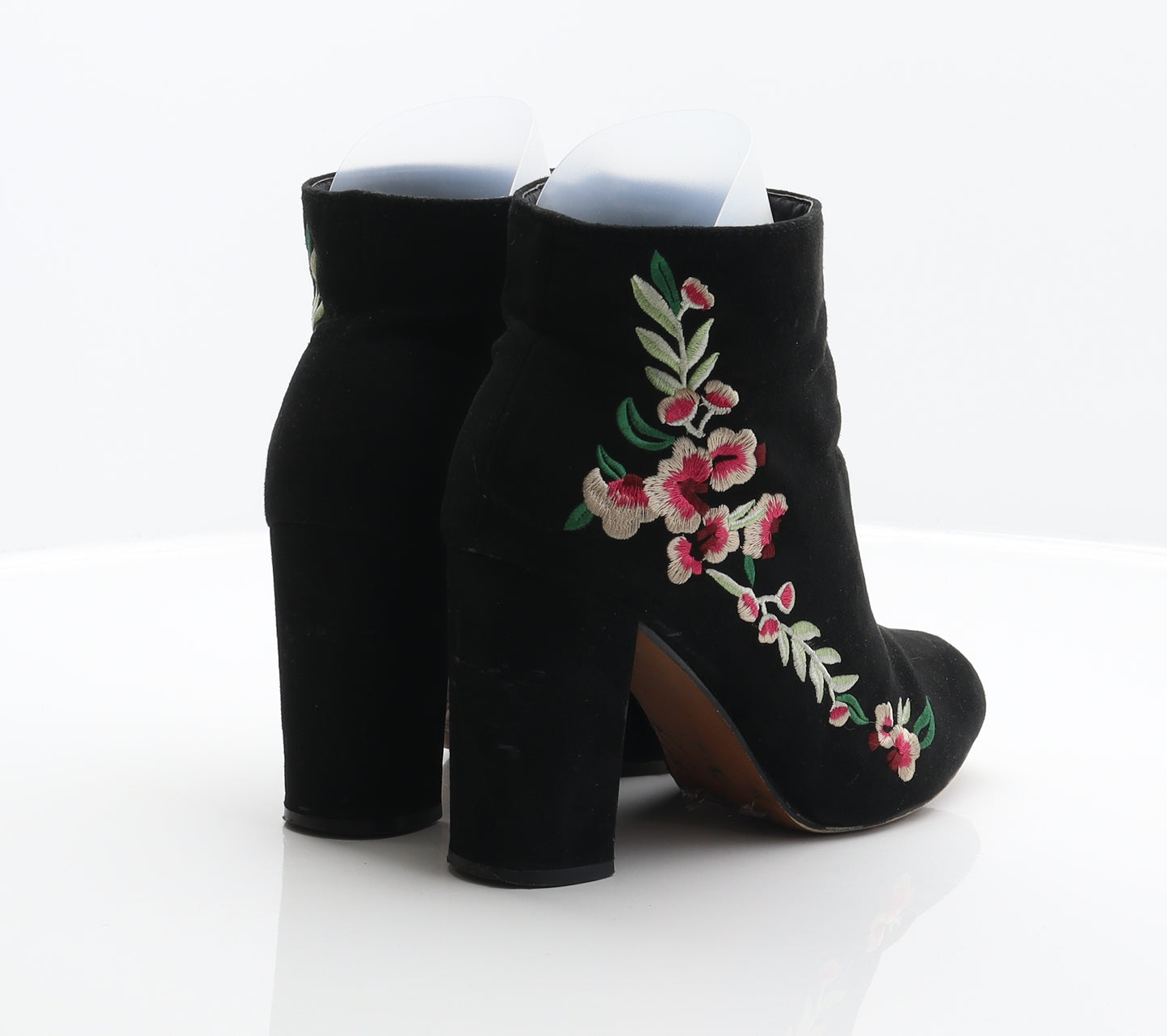 Atmosphere Womens Black Polyester Bootie Boot UK 6 39 - Floral detail