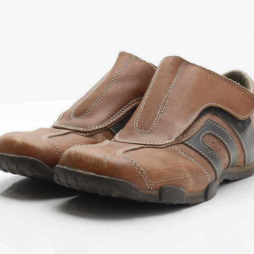 BLOX Mens Brown Leather Slip On Casual UK 8
