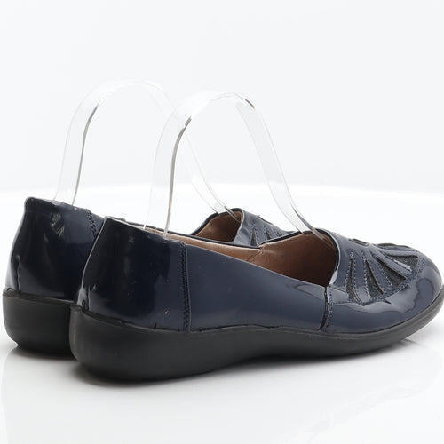 Cushion Walk Womens Blue Geometric Synthetic Loafer Flat UK 5 38