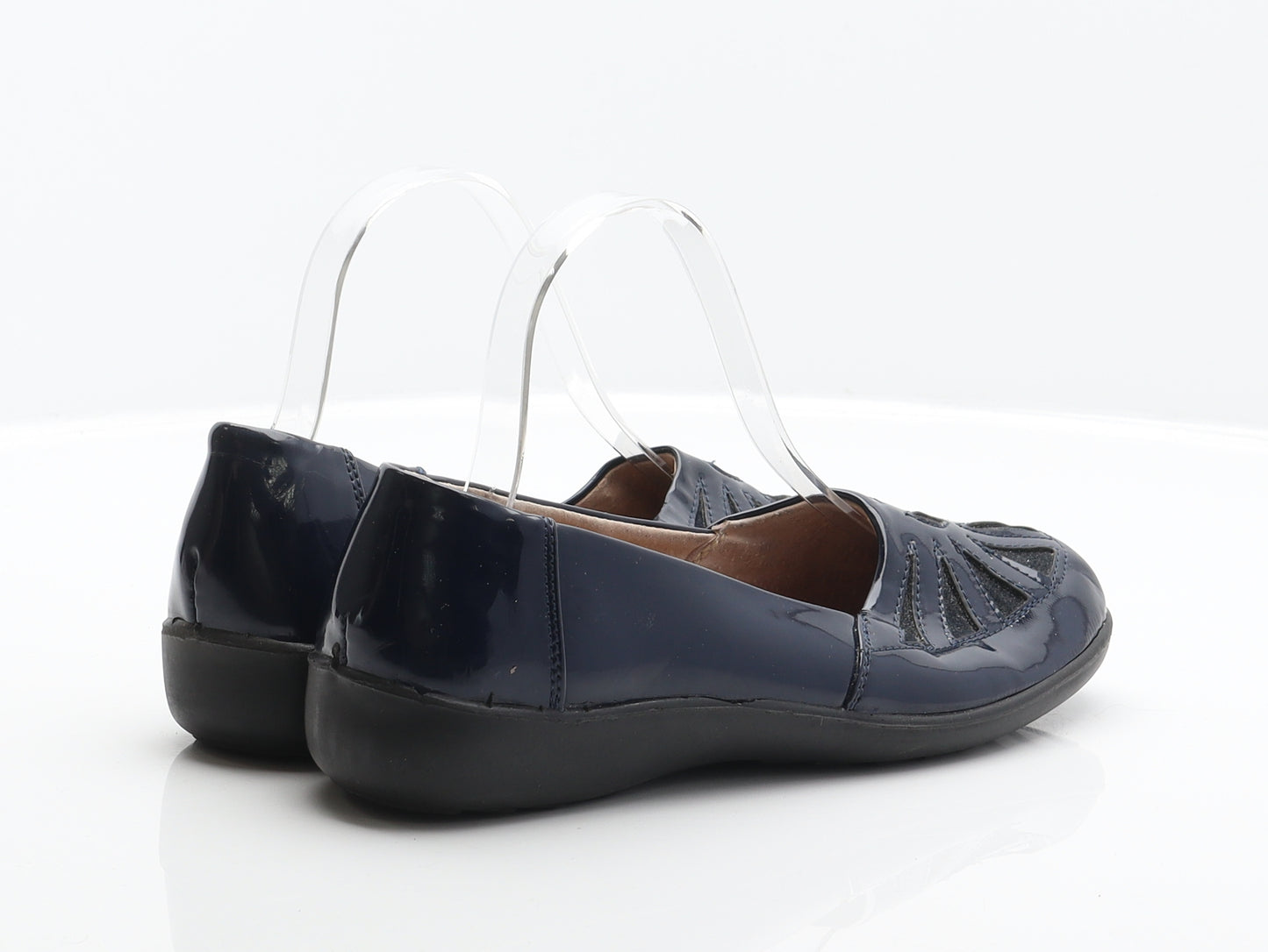 Cushion Walk Womens Blue Geometric Synthetic Loafer Flat UK 5 38
