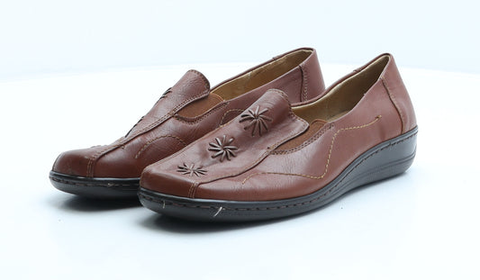 Cotton Traders Womens Brown Leather Loafer Casual UK 6