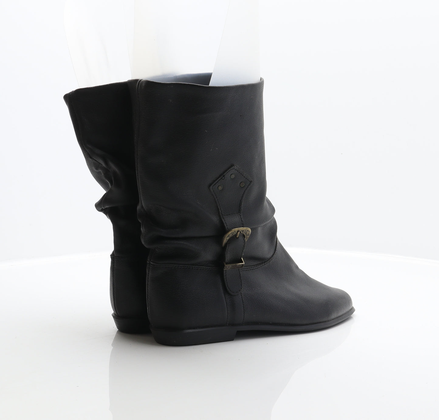 Preworn Womens Black Leather Cowboy Boot UK 7 40